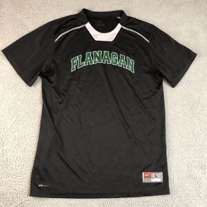 Green Bay Packers Shirt Men Large Black Nike Dri-Fit Flanagan Football‎ NFL